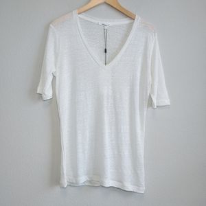 Emerson Fry Tee Linen V-Neck Sz M